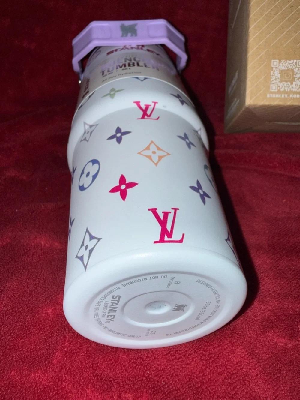 Stanley Quencher H2.0 30oz White Tumbler Multicolor Monogram Design- Lilac NIB - Picture 3 of 4